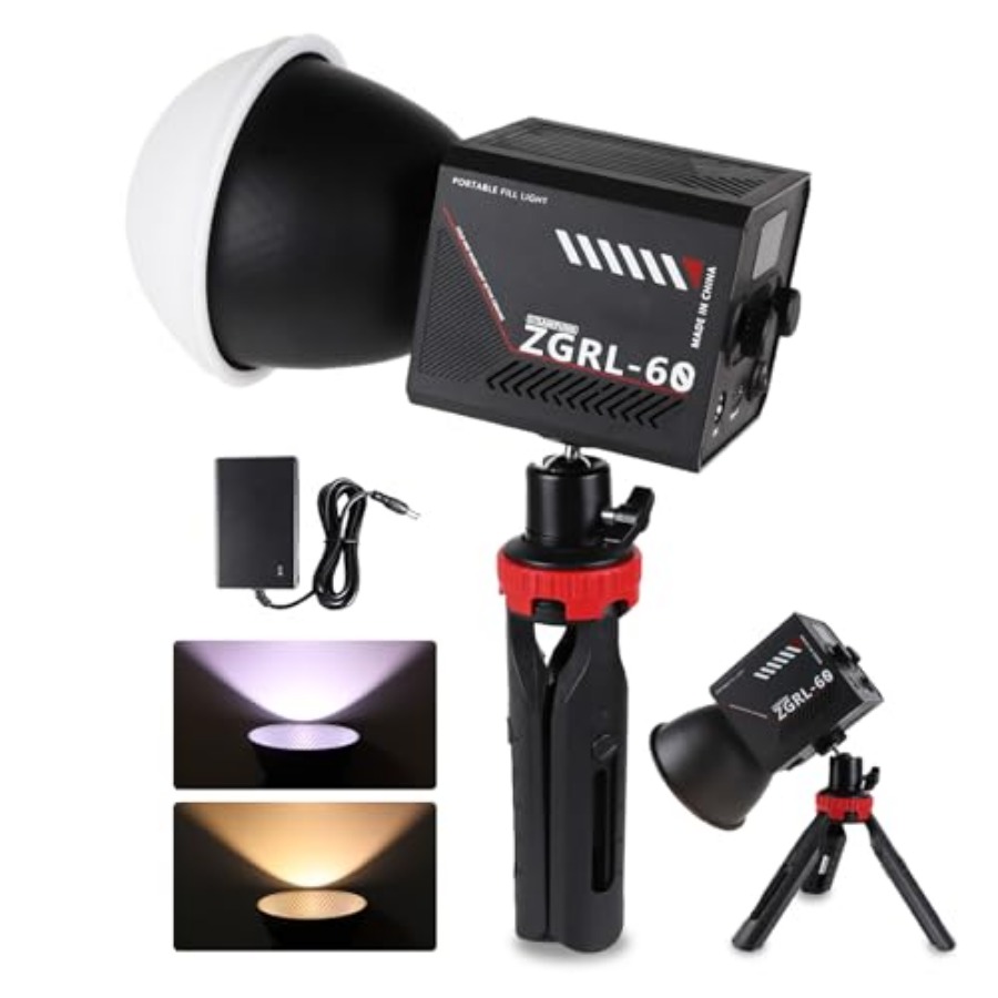Photography Lighting Studio - 60W COB LED-Videoleuchte, tragbar mit 8000