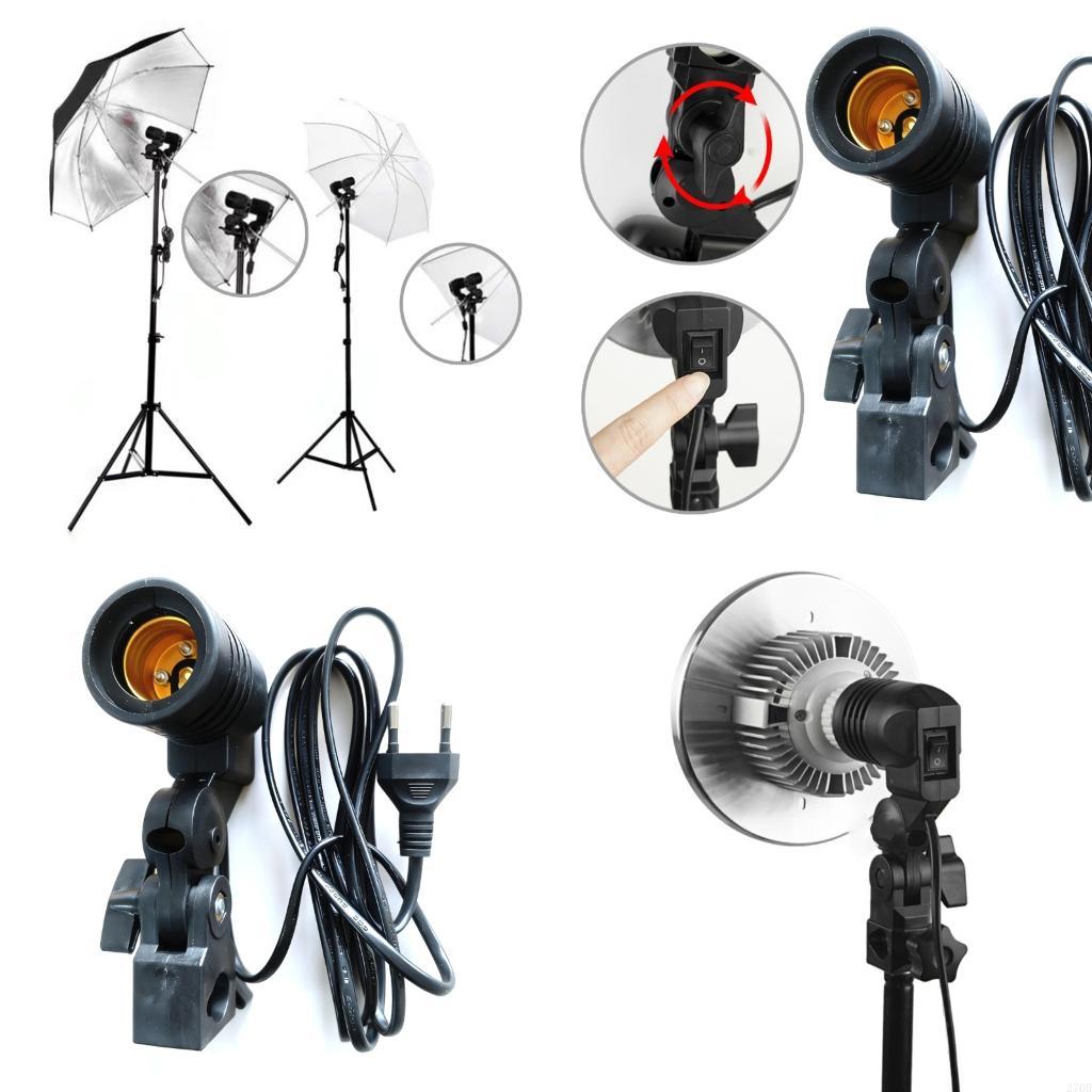 Photography Lighting Umbrella - E27-Lichtstativ, Regenschirm-Reflektor-Unterstützung, ausgestattet mit langem Kabel