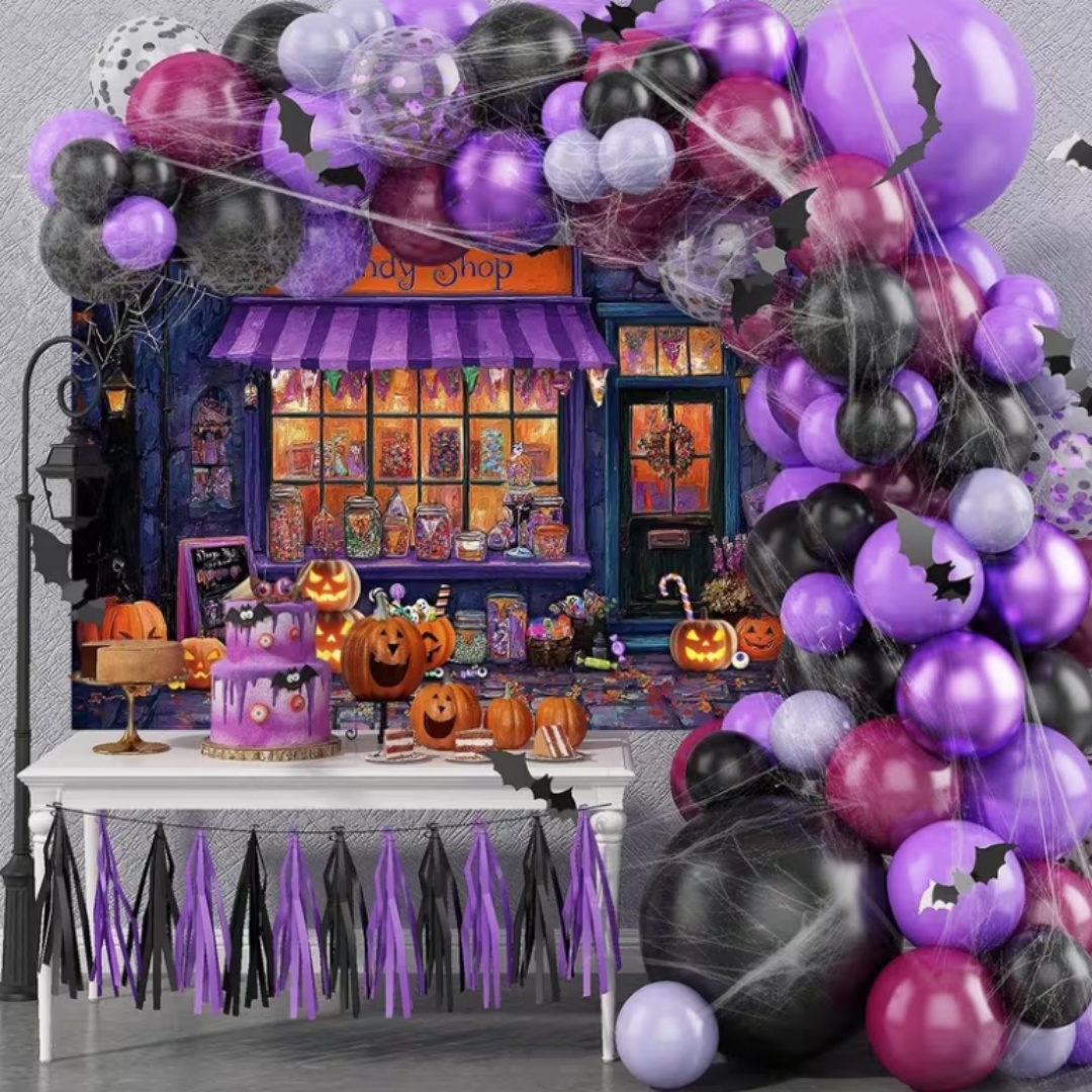 Lila Halloween-Shop Themenpart – Photography Lighting And Background Bewertung und Preis