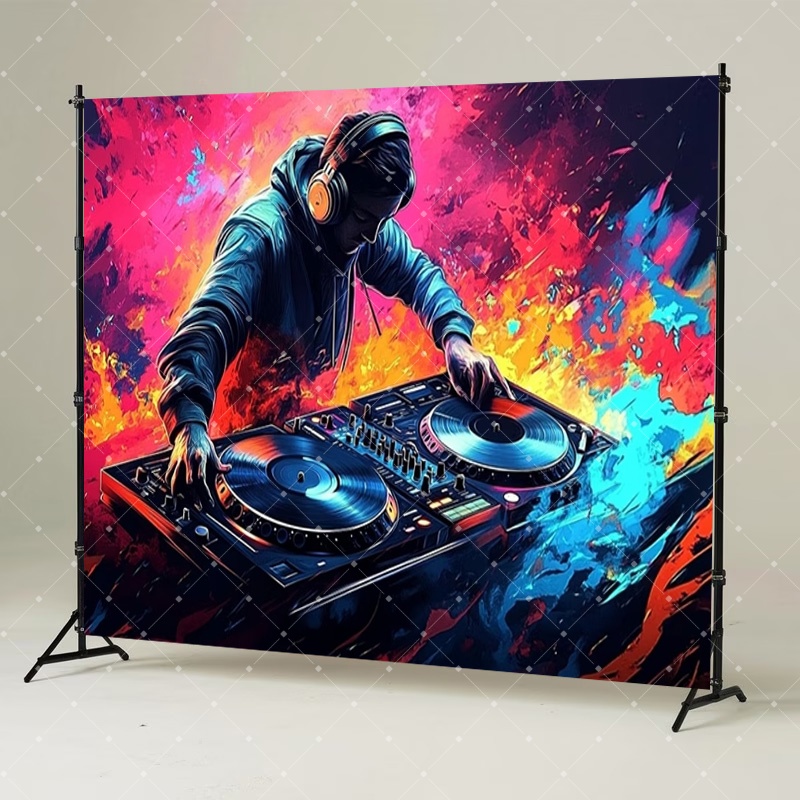 Hip-Hop-Musik, DJ-Party-Dekora – Photography Lighting And Background Bewertung und Preis
